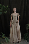 Mutedance 24 Spring/Summer Shell Sleeve Waist Dress MD-MD24SS15-KHAKI PM137